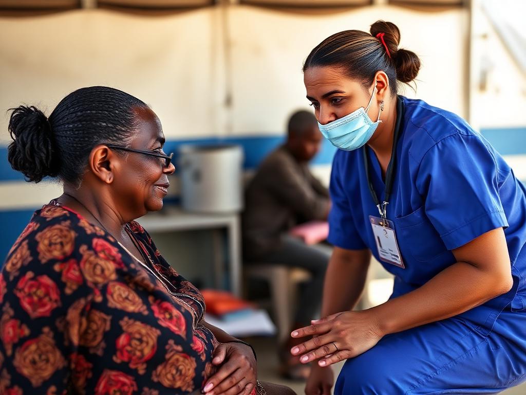 Placeholder — mobile clinic team caring for a community member